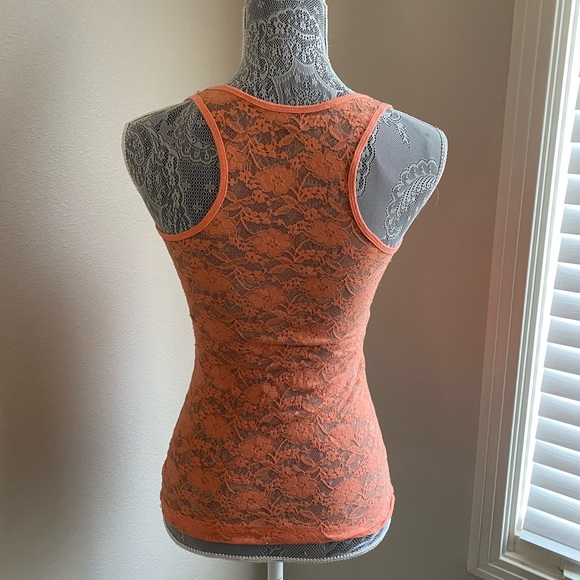 American Eagle Orange Lace Back Tank Top - Picture 4 of 6
